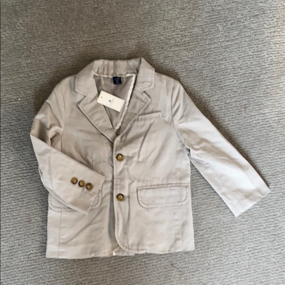 Baby gap boys linen blazer size:4 light grey